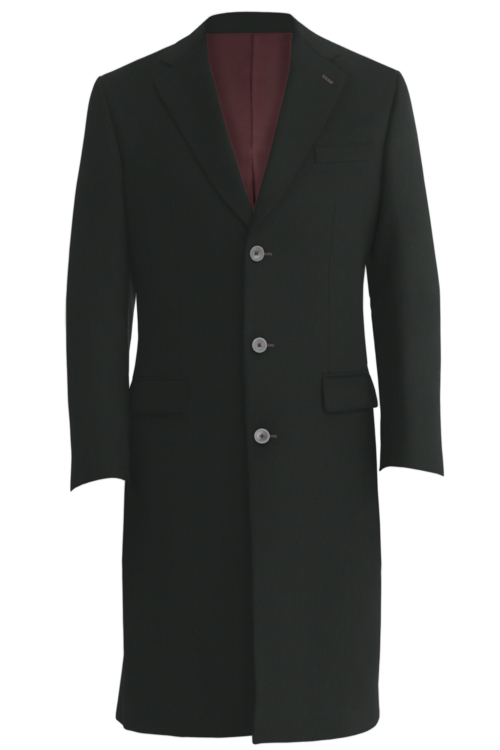 Dark Olive Twill Three Button Topcoat