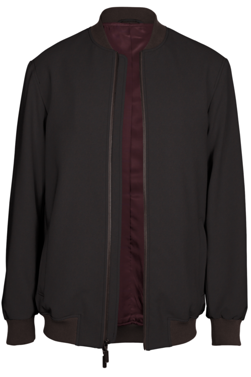 Dark Wine Melange Bomber Jacket