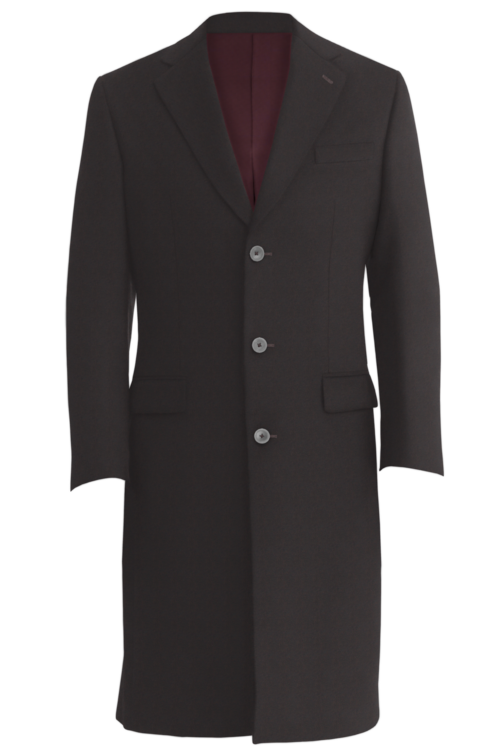 Dark Wine Melange Three Button Topcoat