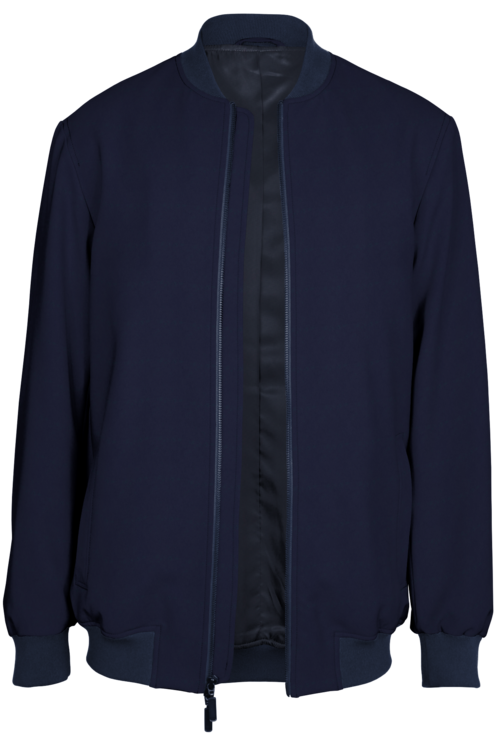 Deep Navy Solid Bomber Jacket
