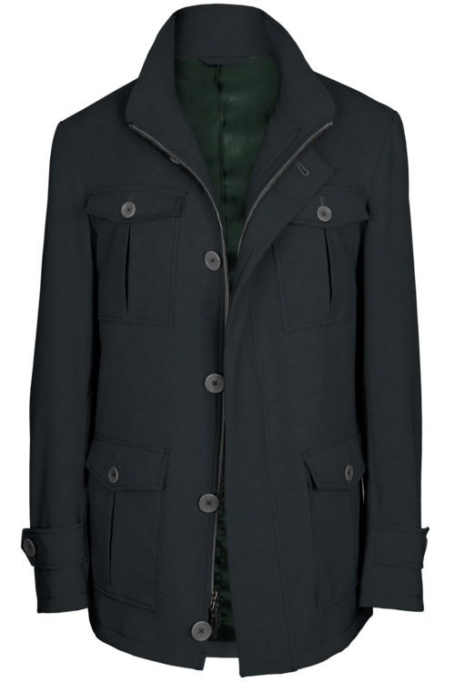 Forest Melange Five Button Field Jacket