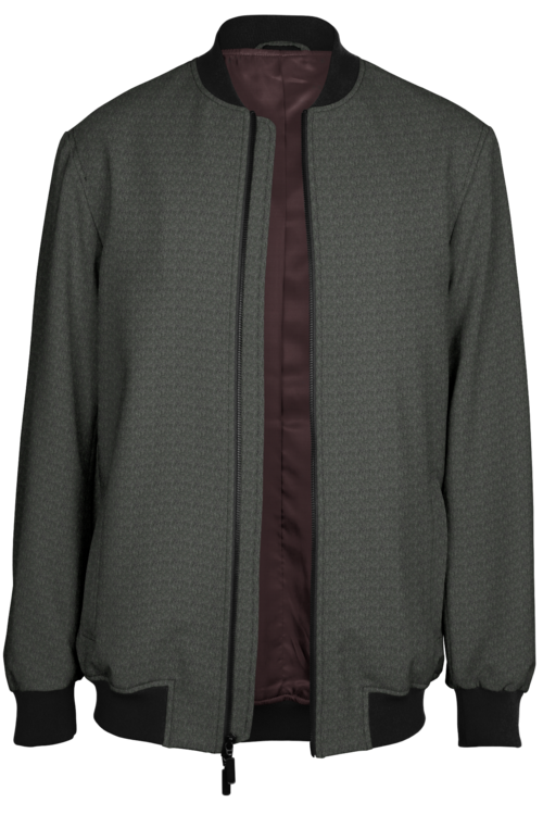 Grey Solid Bomber Jacket