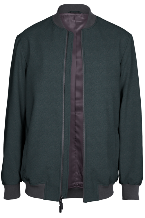 Grey Twill Bomber Jacket