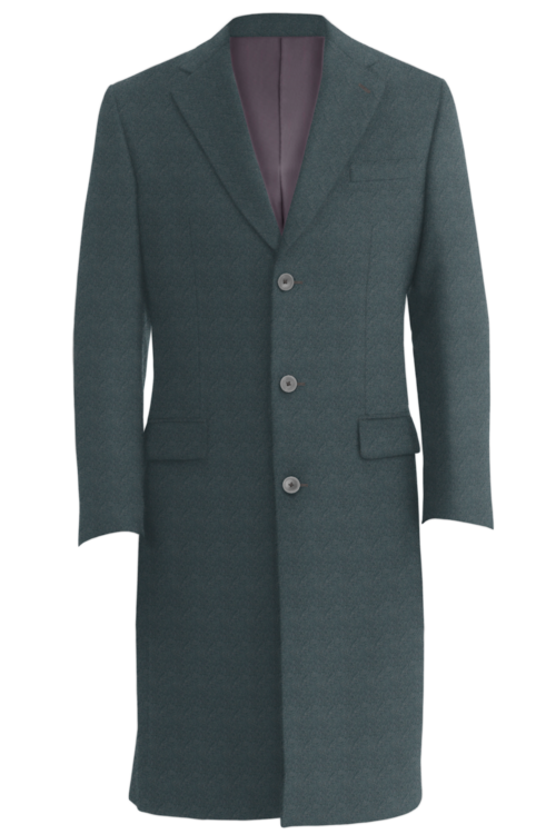 Grey Twill Three Button Topcoat