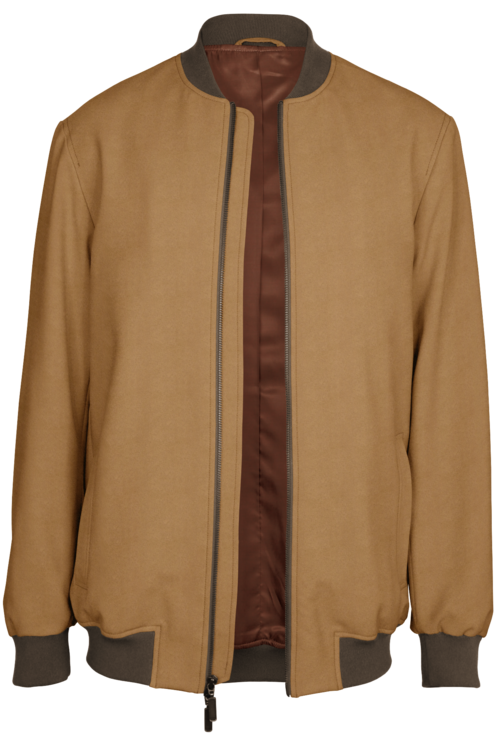 Khaki Solid Bomber Jacket
