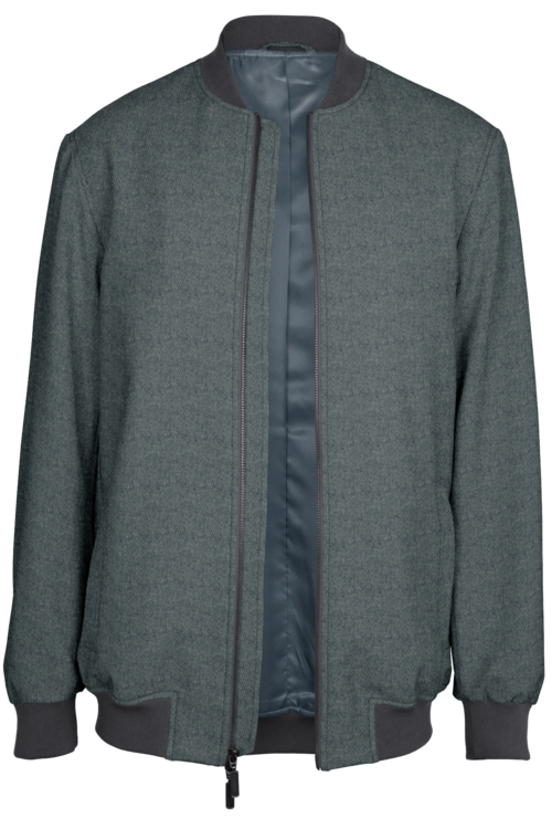 Light Grey Twill Bomber Jacket