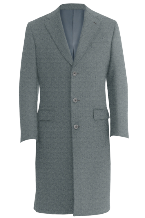 Light Grey Twill Three Button Topcoat