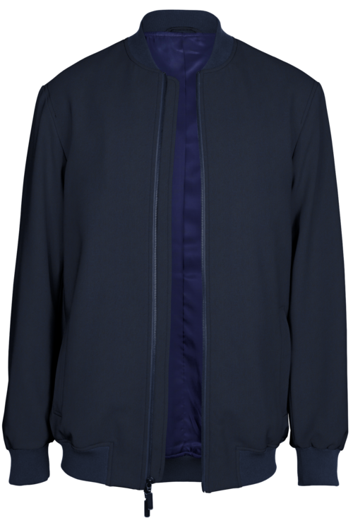 Navy Solid Bomber Jacket