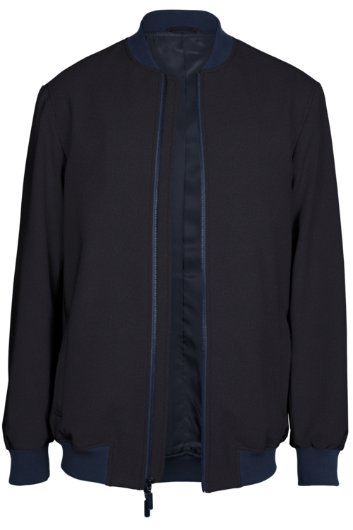 Navy Solid Bomber Jacket