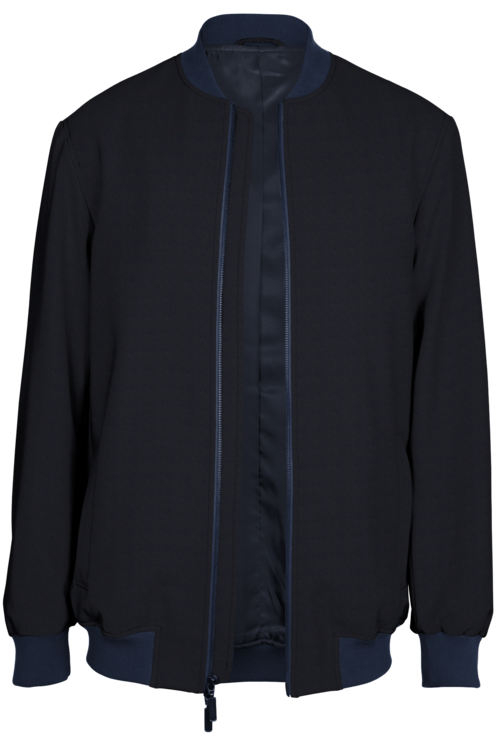 Navy Solid Bomber Jacket