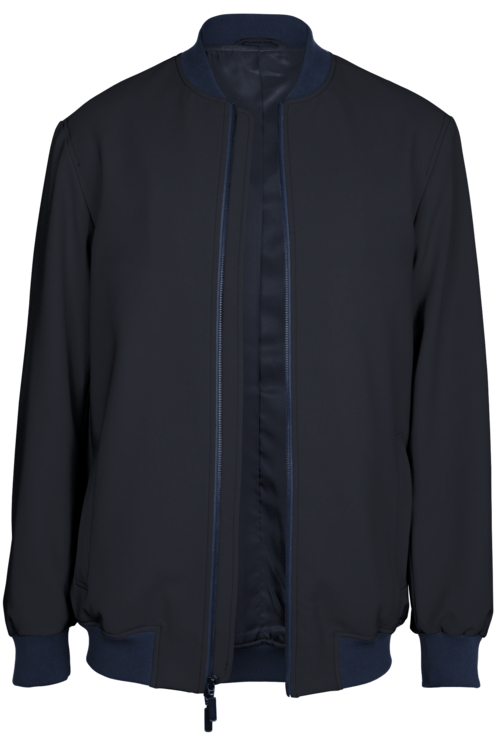 Navy Solid Bomber Jacket