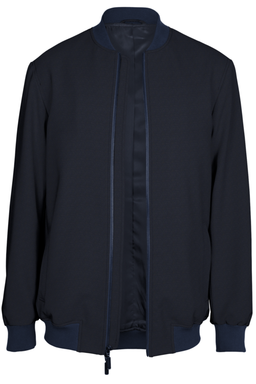 Navy Solid Bomber Jacket