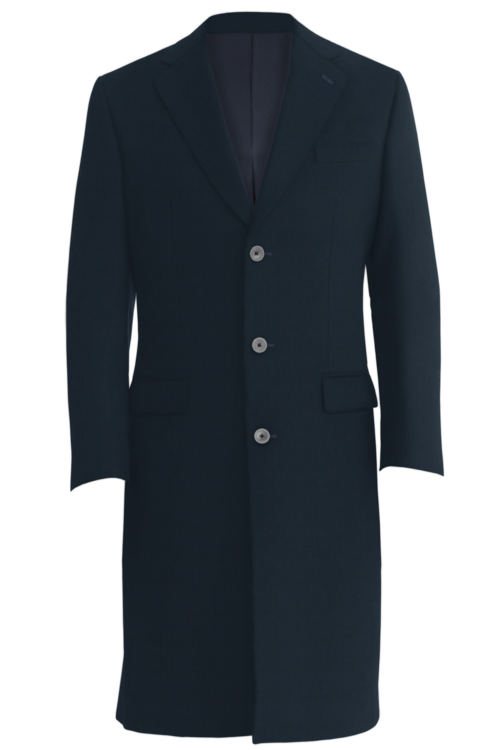Navy Twill Three Button Topcoat