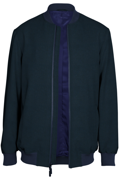 Navy Twill Bomber Jacket