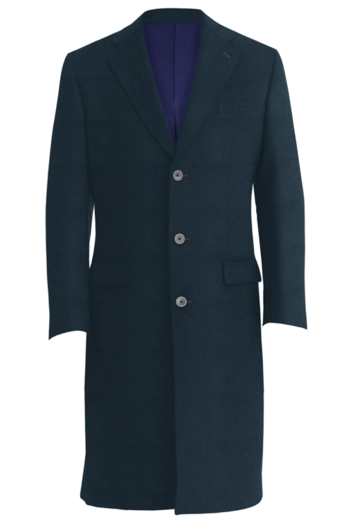 Navy Twill Three Button Topcoat