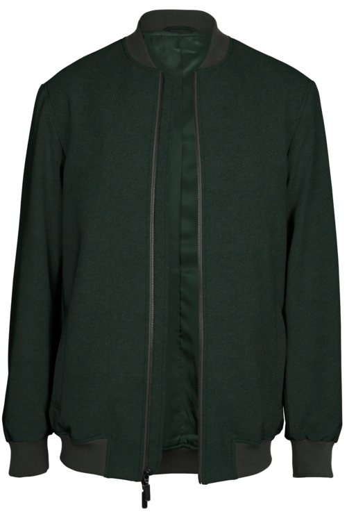 Olive Twill Bomber Jacket