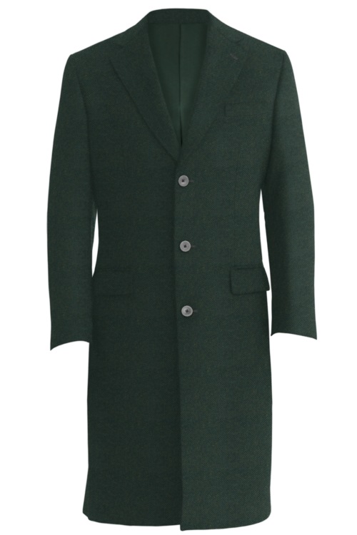 Olive Twill Three Button Topcoat