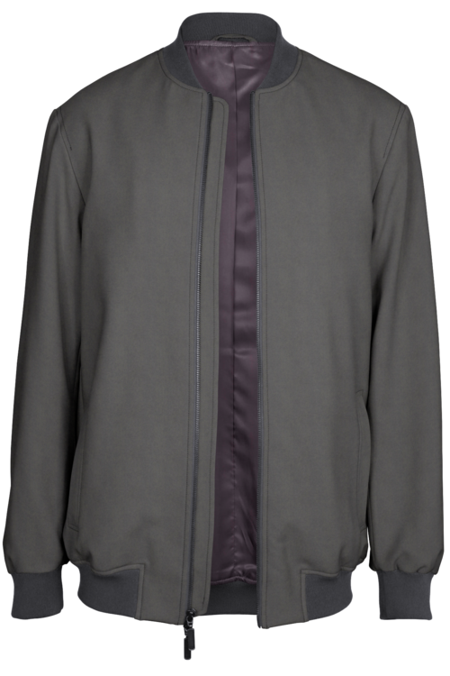 Pewter Solid Bomber Jacket