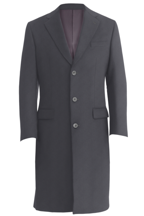 Slate Solid Three Button Topcoat