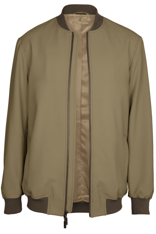 Tan Solid Bomber Jacket