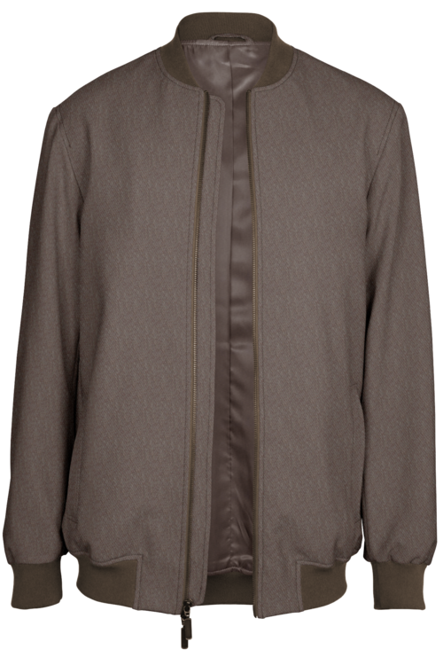 Tan Twill Bomber Jacket