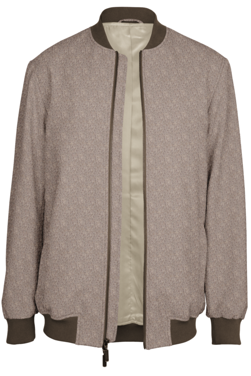 Taupe Twill Bomber Jacket
