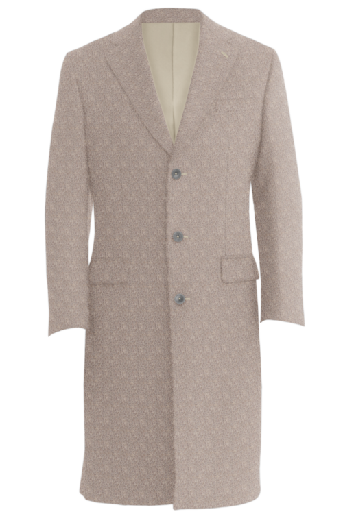 Taupe Twill Three Button Topcoat