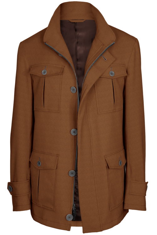 Vicuña Solid Five Button Field Jacket