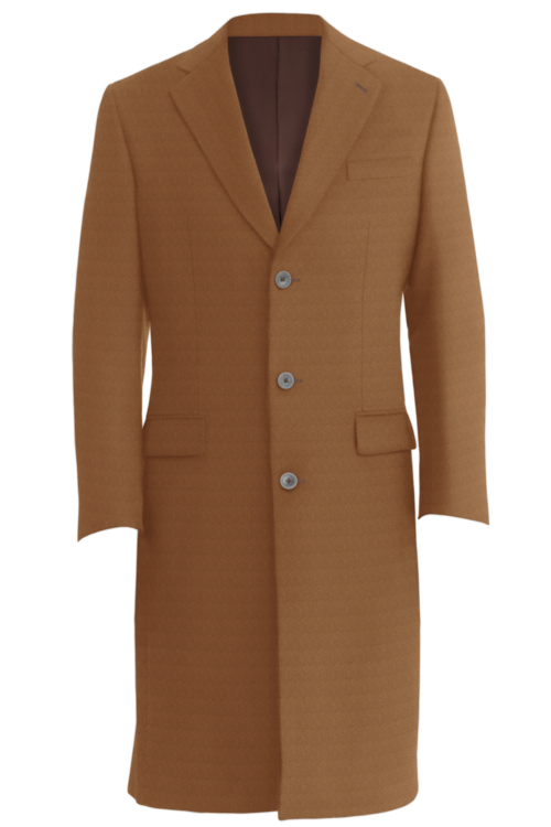 Vicuña Solid Three Button Topcoat