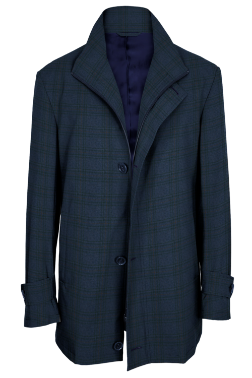 Outerwear Patterns Blue Brown Check
