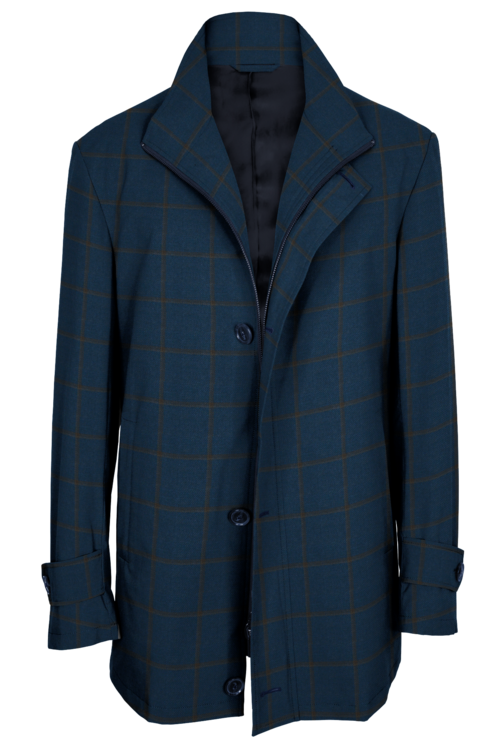 Outerwear Patterns Blue Brown Windowpane
