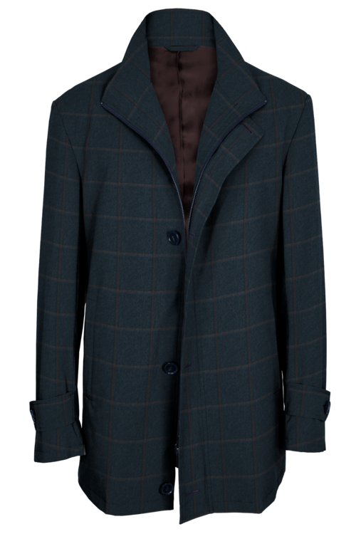 Outerwear Patterns Navy Brown Windowpane