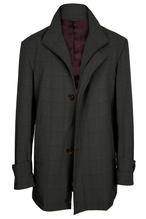 Outerwear Patterns Tan Navy Windowpane