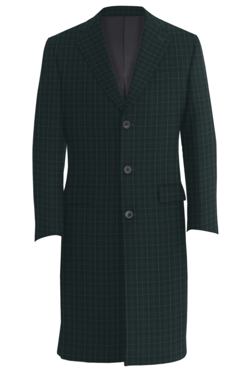 Black Mocha Check Three Button Topcoat