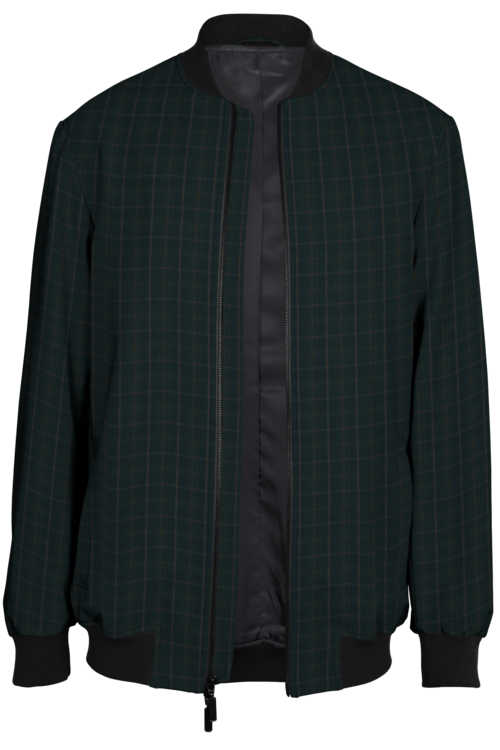 Black Mocha Check Bomber Jacket