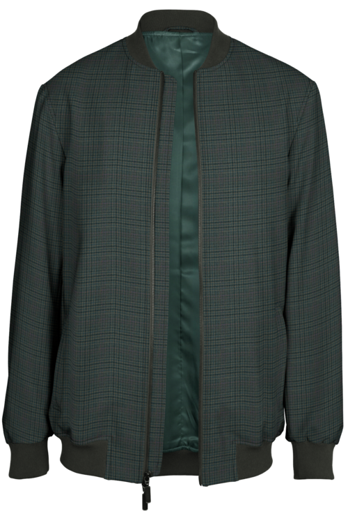 Green Glen Plaid Bomber Jacket