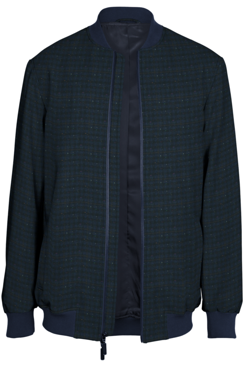 Navy Donegal Window Check Bomber Jacket