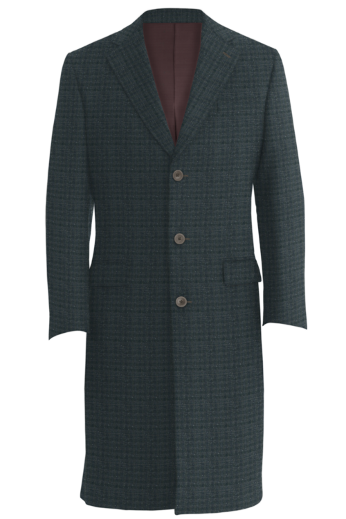Grey Donegal Window Check Three Button Topcoat