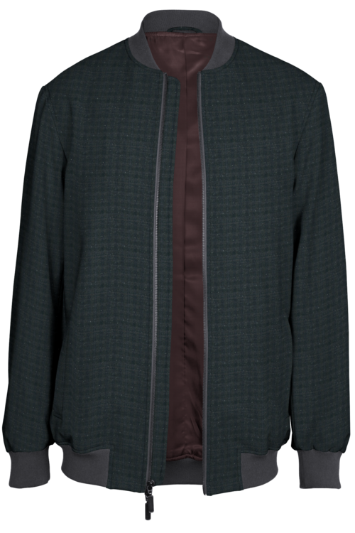 Grey Donegal Window Check Bomber Jacket