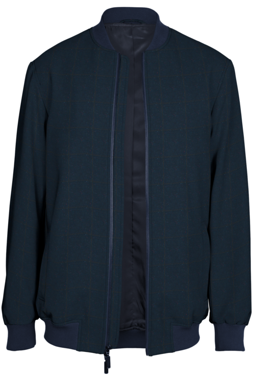 Navy Donegal Windowpane Bomber Jacket