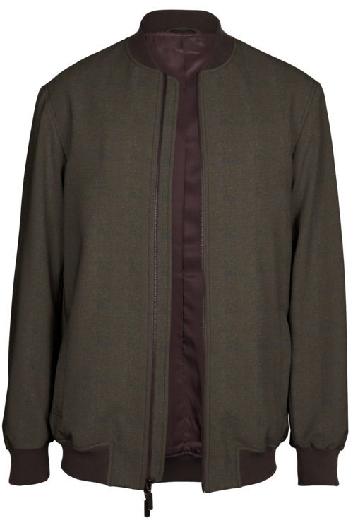 Tan Donegal Windowpane Bomber Jacket