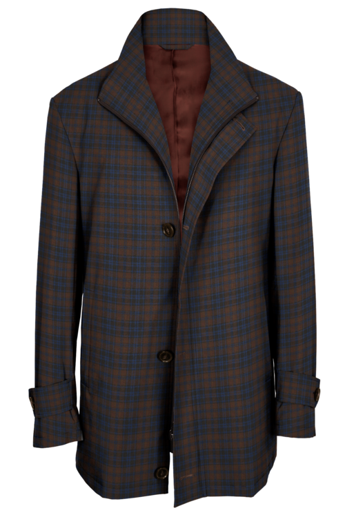 Outerwear Patterns Brown Blue Plaid