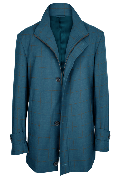 Outerwear Patterns Turquoise Tan Windowpane