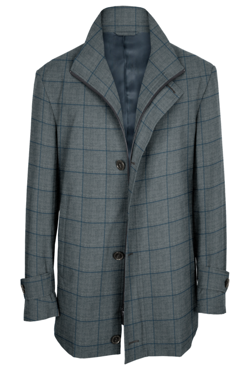 Outerwear Patterns Lt Grey Navy Windowpane