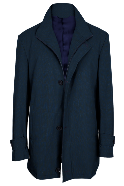 Outerwear Patterns Navy Wide Herringbone