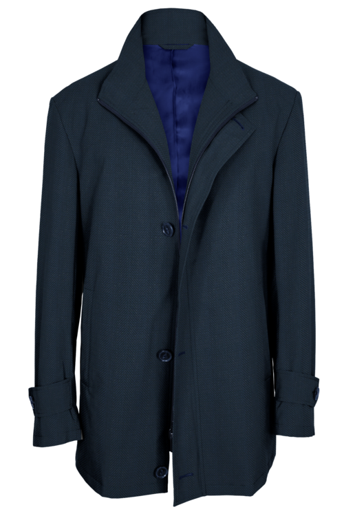 Outerwear Patterns Blue Wide Herringbone