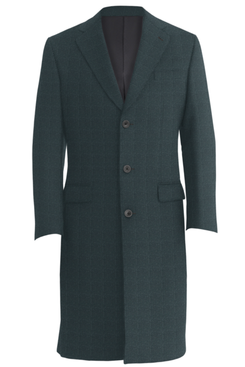 Grey Nailhead Three Button Topcoat