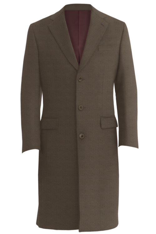 Tan Nailhead Three Button Topcoat