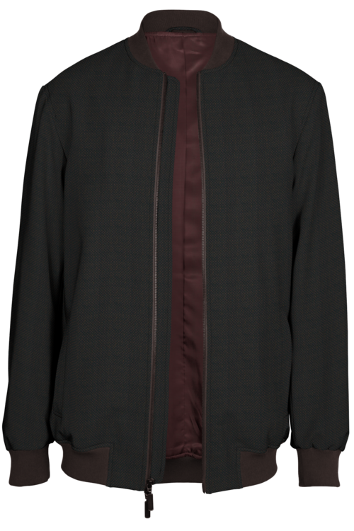 Brown Nailhead Bomber Jacket