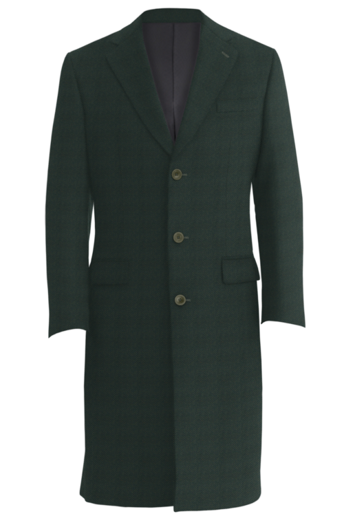 Olive Nailhead Three Button Topcoat
